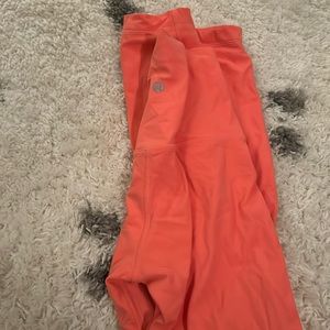 Pink/orange lululemon leggings 25 inch size 2